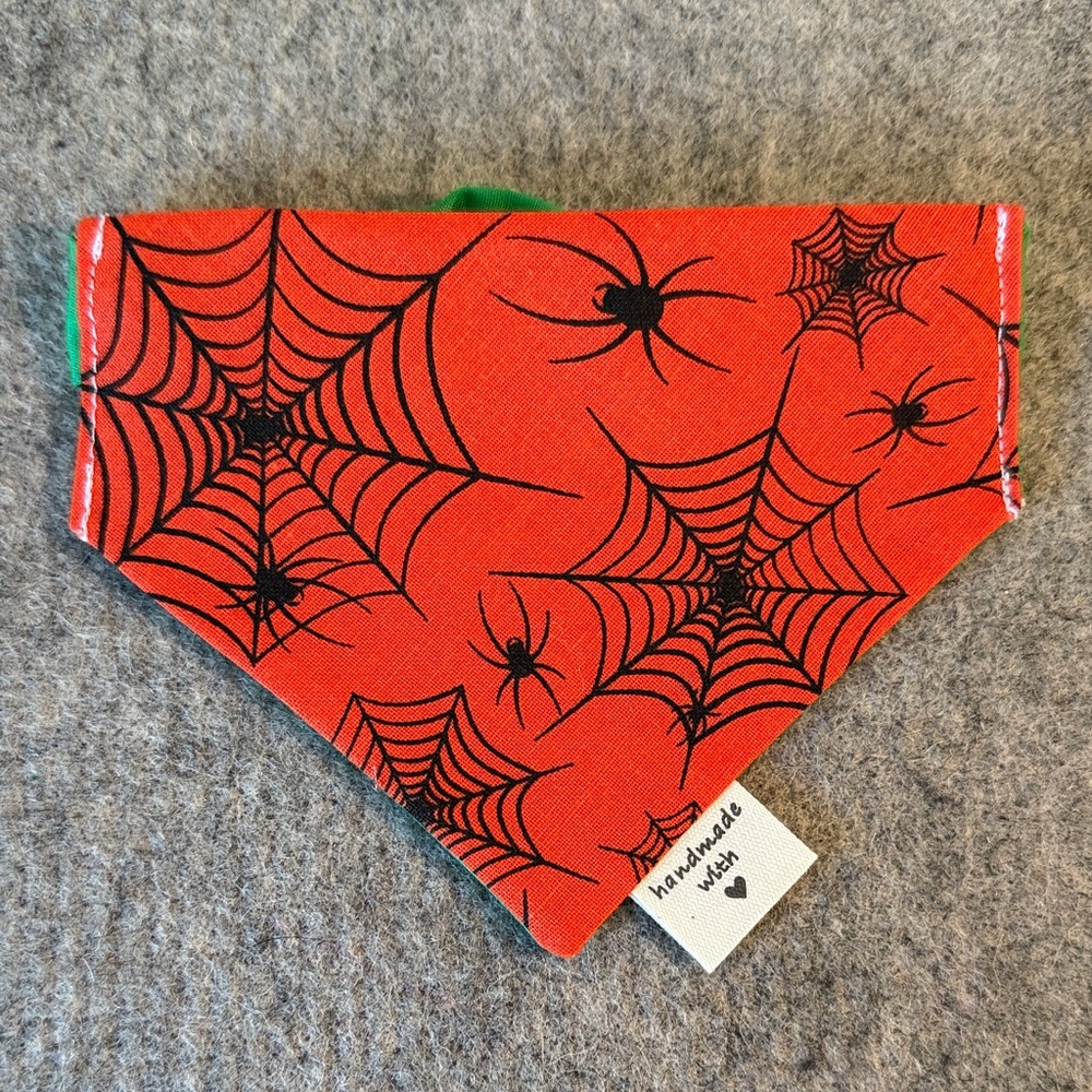 Handmade Spider Web Scrunchie Dog Bandana